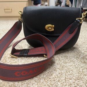 Coach Black Crossbody Bag with Red Accents